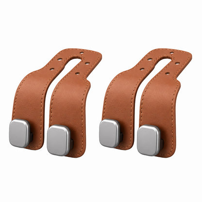 🔥2-in-1 Leather Car Seat Hook & Phone Mount for Purses, Bags & Drinks