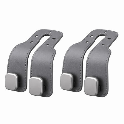 🔥2-in-1 Leather Car Seat Hook & Phone Mount for Purses, Bags & Drinks